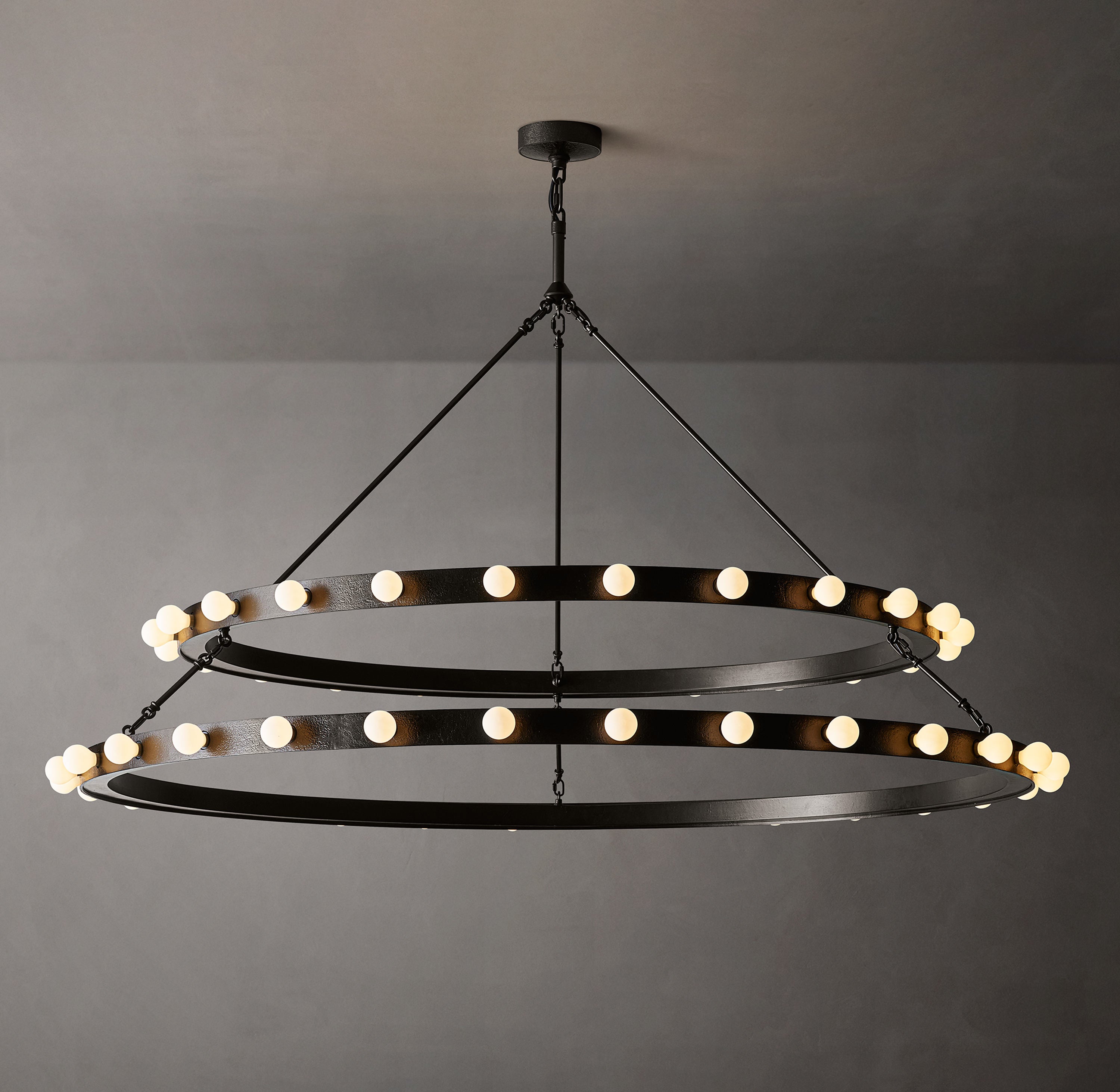 Vitoria Round Two Tiered Chandelier 60" - Zonesus