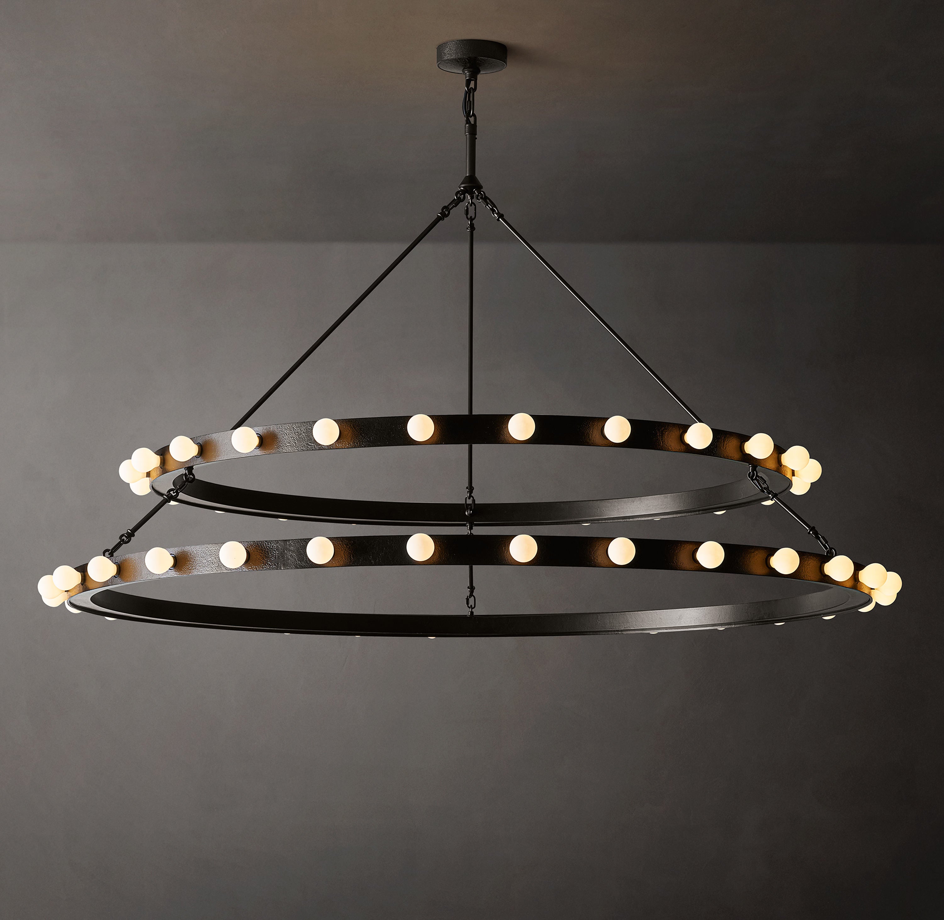 Vitoria Round Two Tiered Chandelier 60" - Zonesus