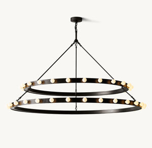 Vitoria Round Two Tiered Chandelier 60" - Zonesus
