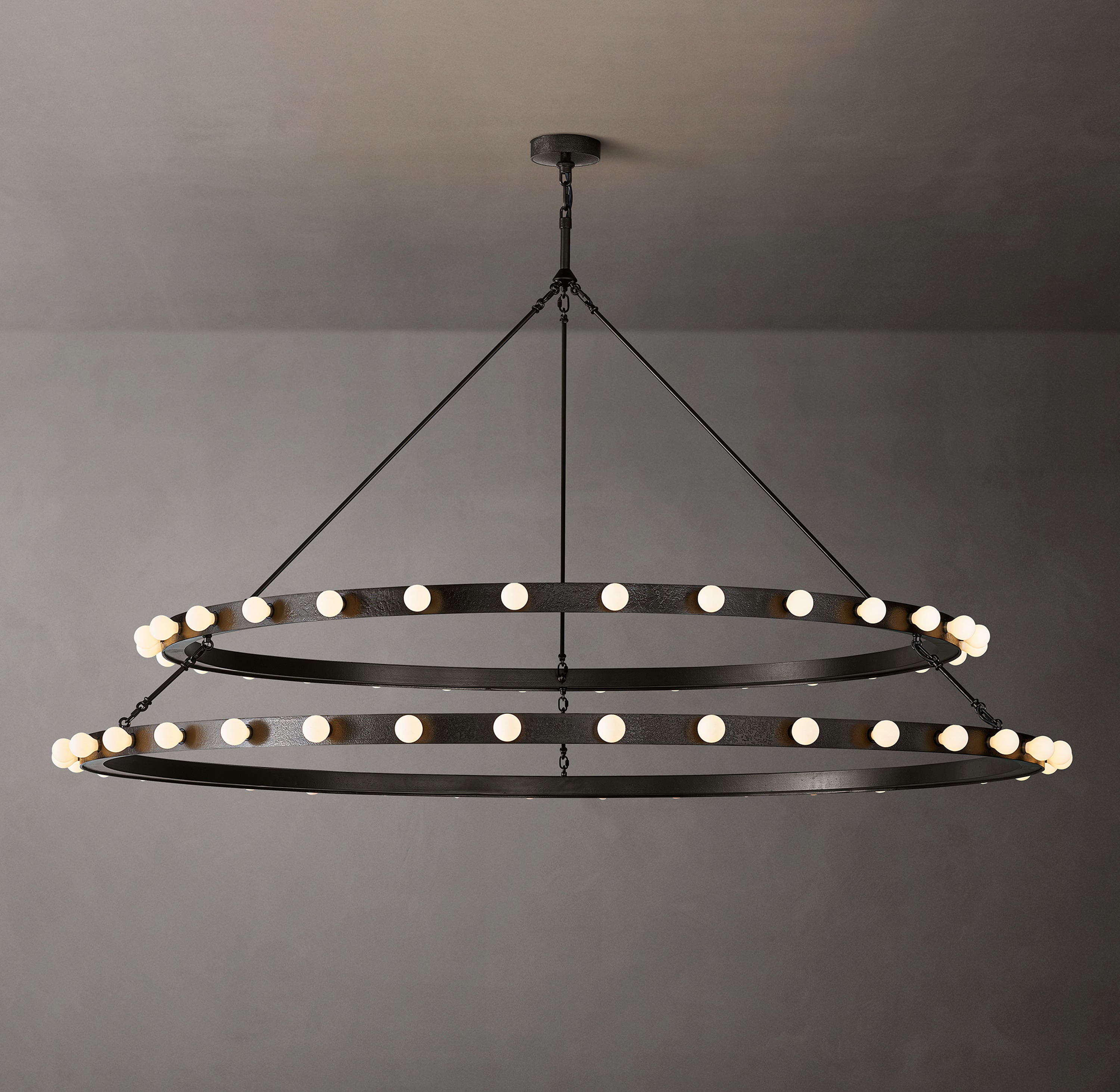 Vitoria Round Two Tiered Chandelier 72" - Zonesus