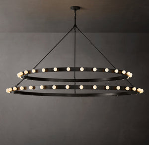 Vitoria Round Two Tiered Chandelier 72" - Zonesus