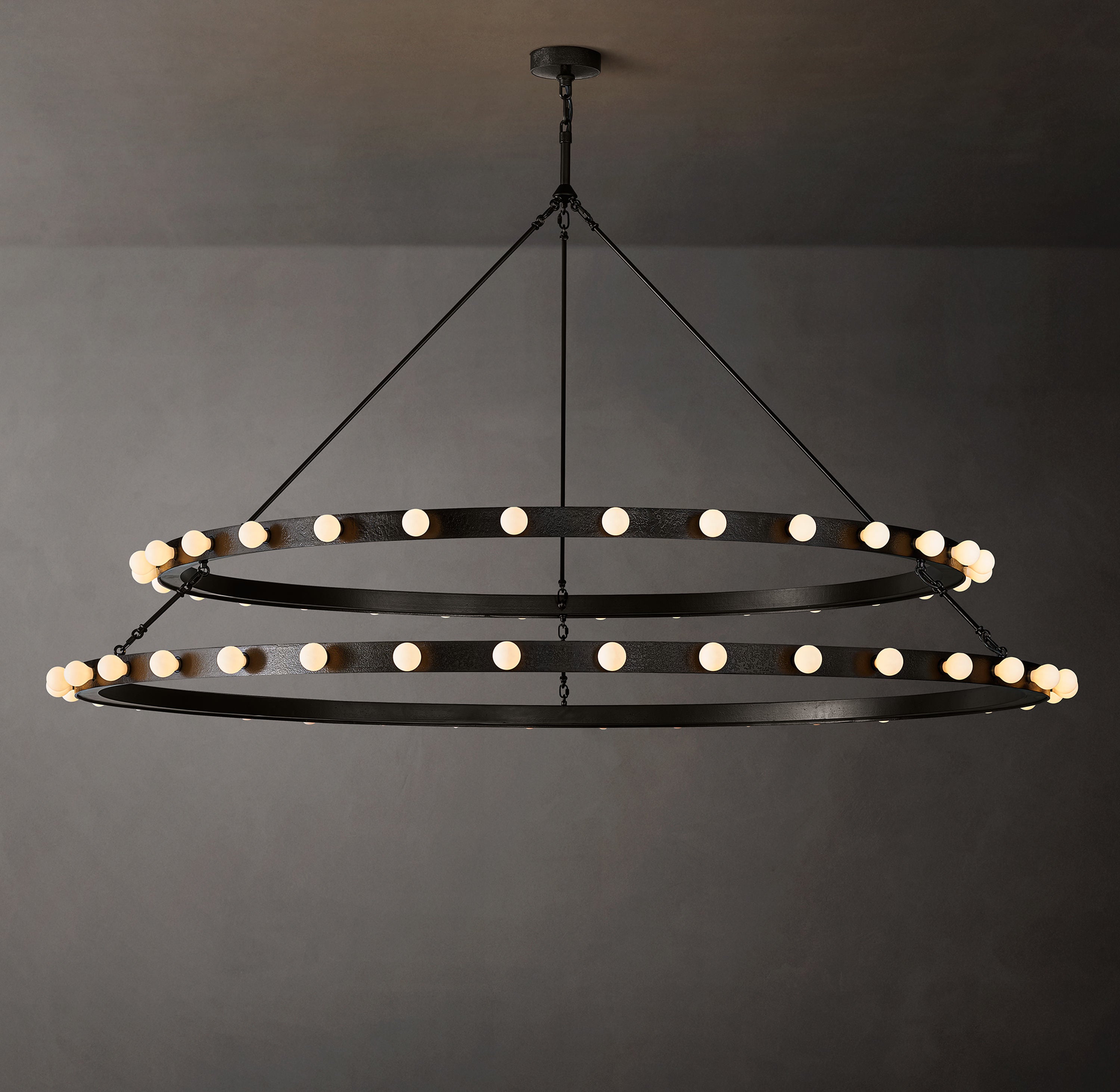 Vitoria Round Two Tiered Chandelier 72" - Zonesus