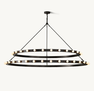Vitoria Round Two Tiered Chandelier 72" - Zonesus