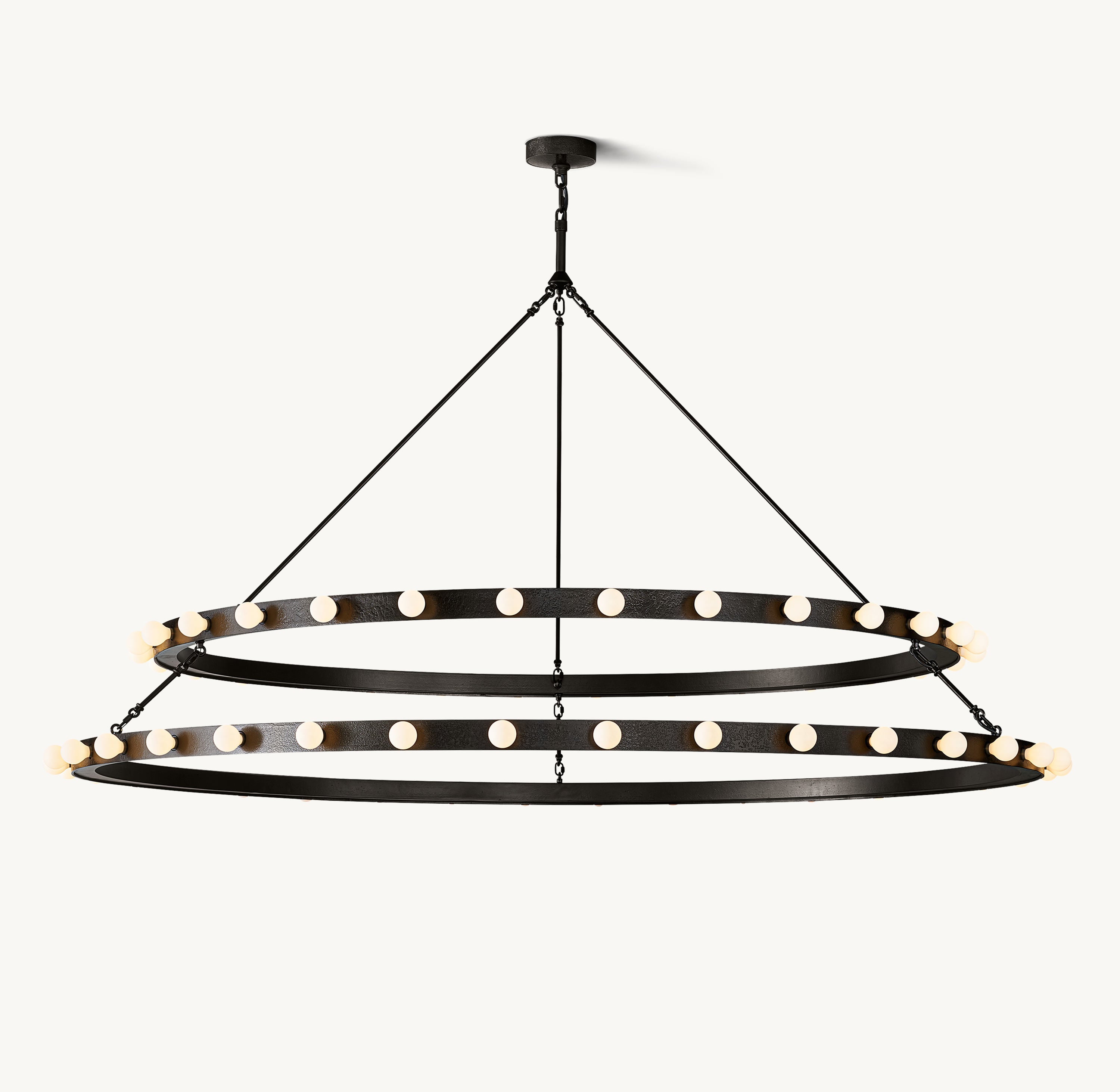 Vitoria Round Two Tiered Chandelier 72" - Zonesus