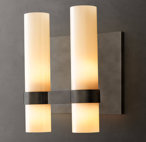 Ravelle Milk Glass Double Sconce - Zonesus