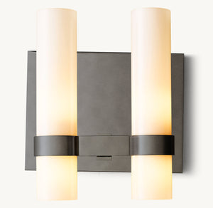 Ravelle Milk Glass Double Sconce - Zonesus