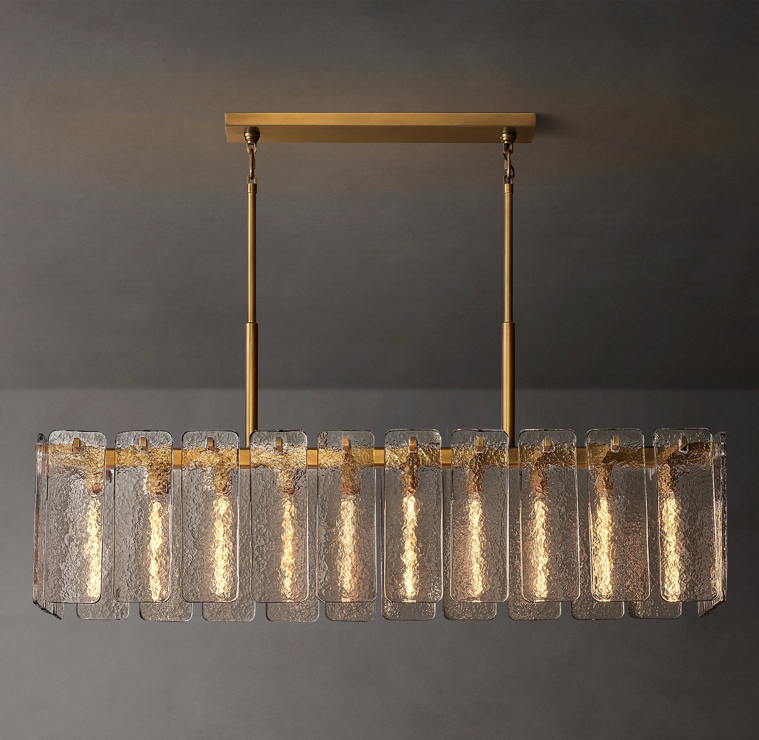 Calamette Glass Rectangular Chandelier 60" - Zonesus