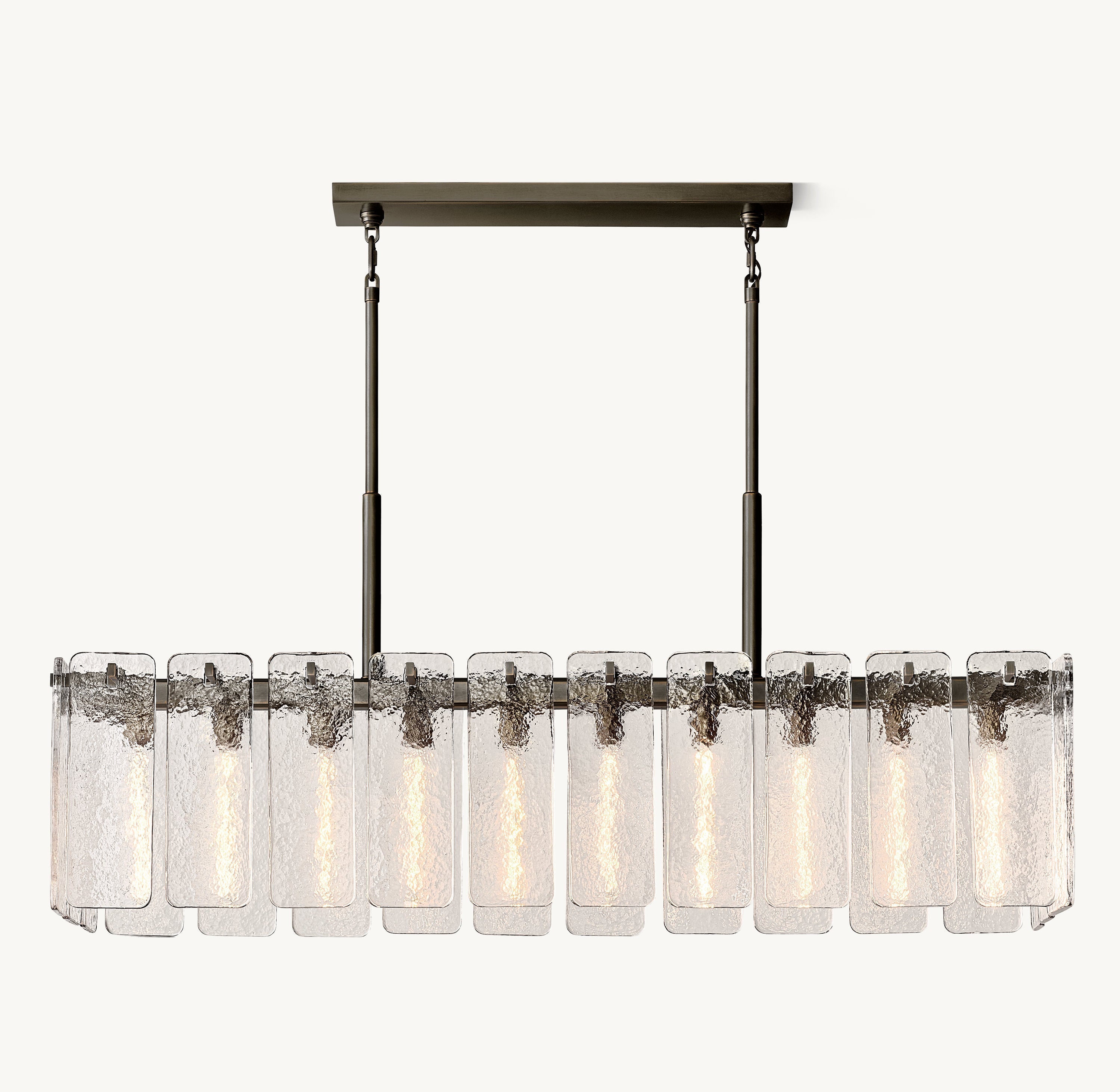 Calamette Glass Rectangular Chandelier 60" - Zonesus