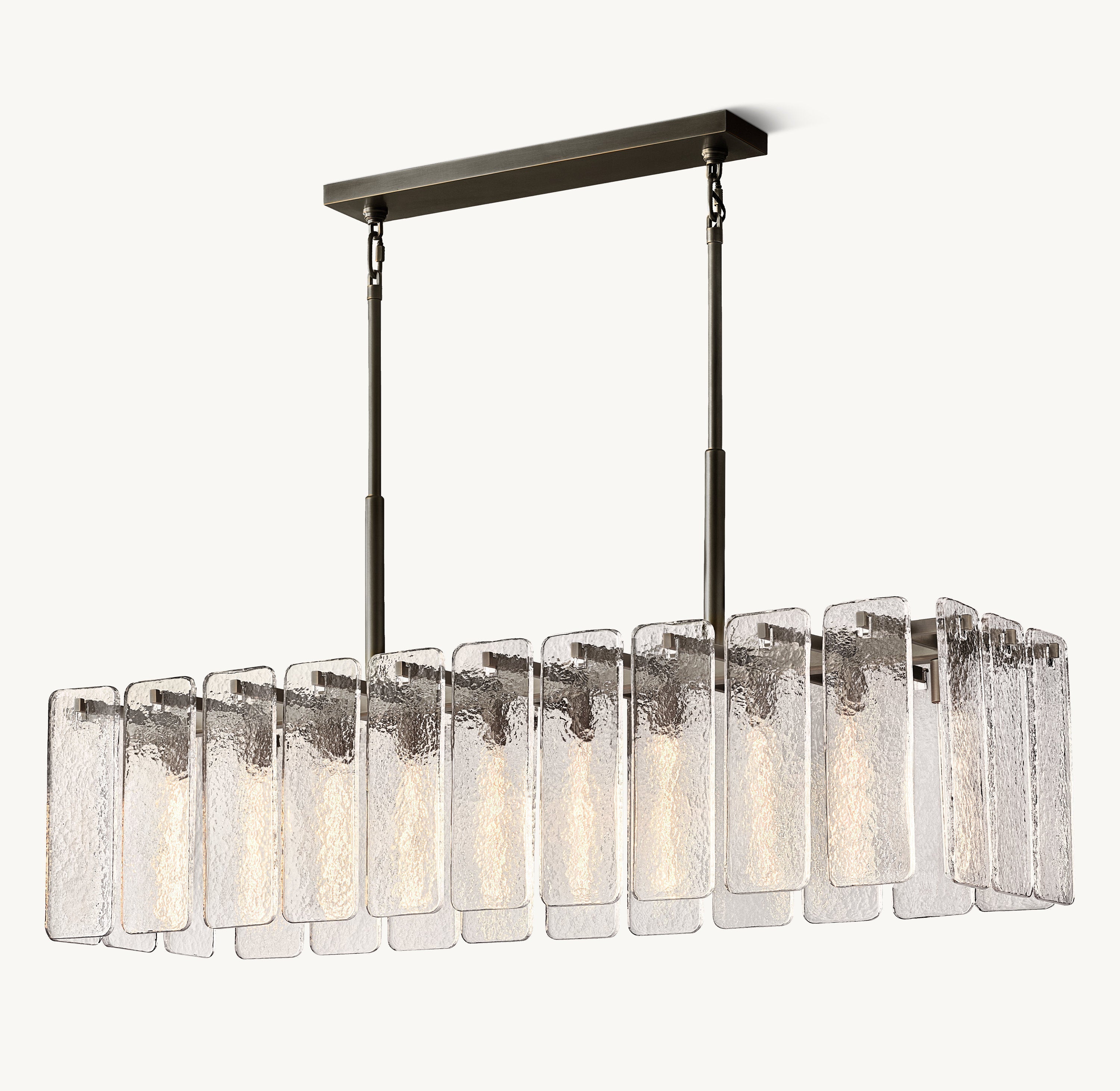 Calamette Glass Rectangular Chandelier 60" - Zonesus