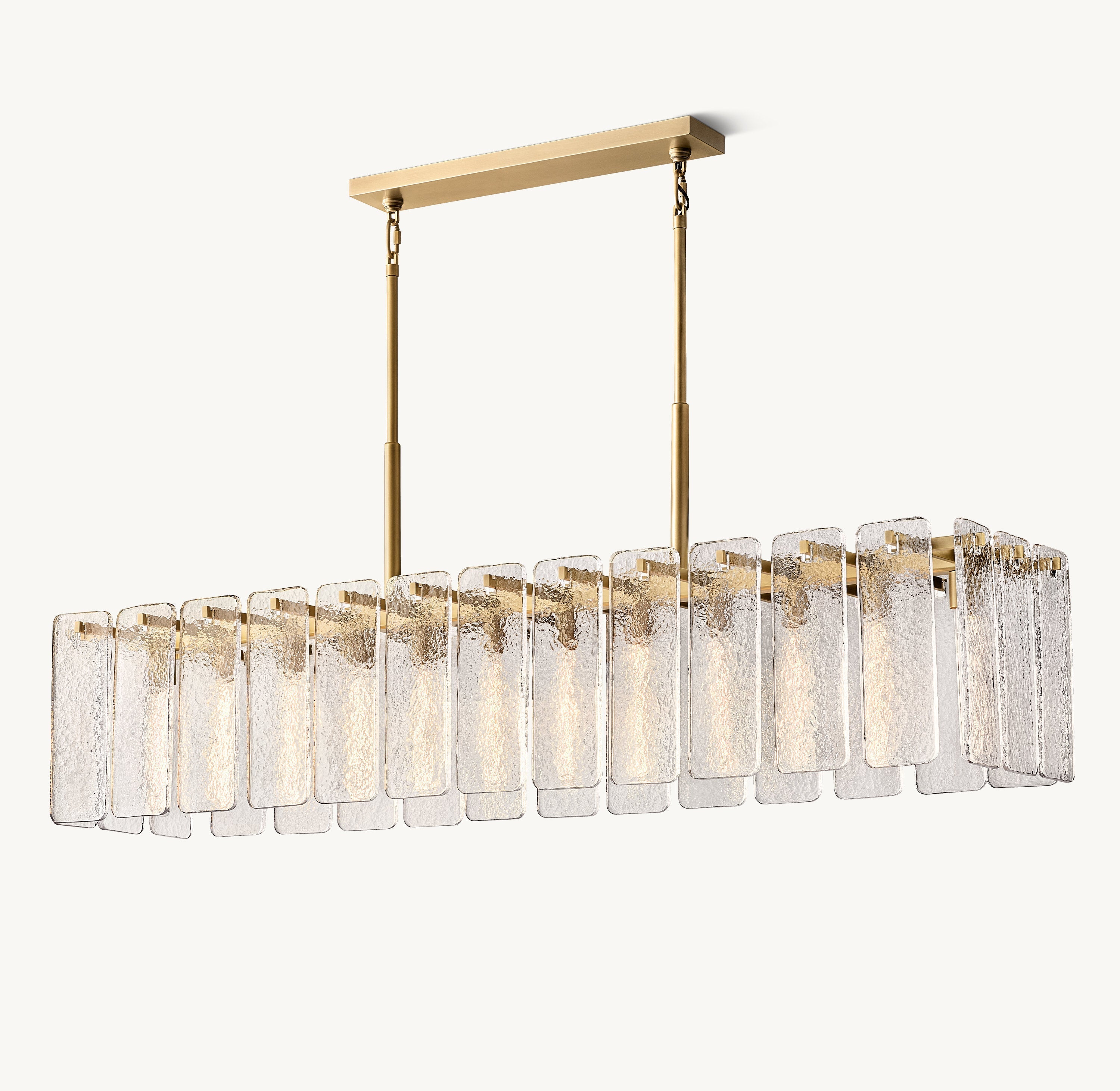 Calamette Glass Rectangular Chandelier 72" - Zonesus