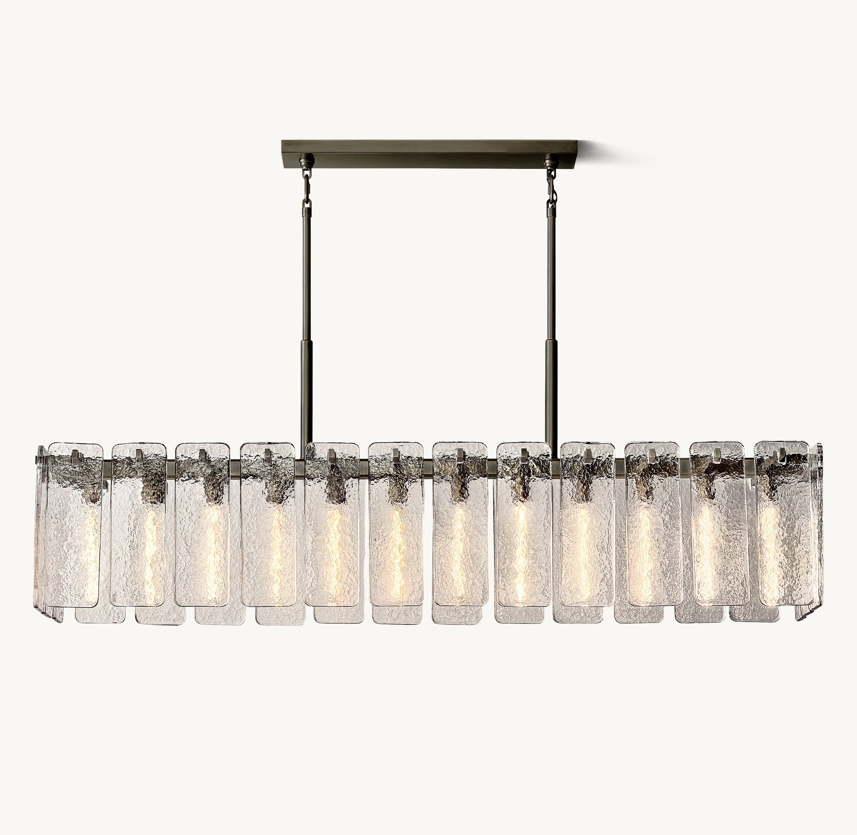 Calamette Glass Rectangular Chandelier 72" - Zonesus