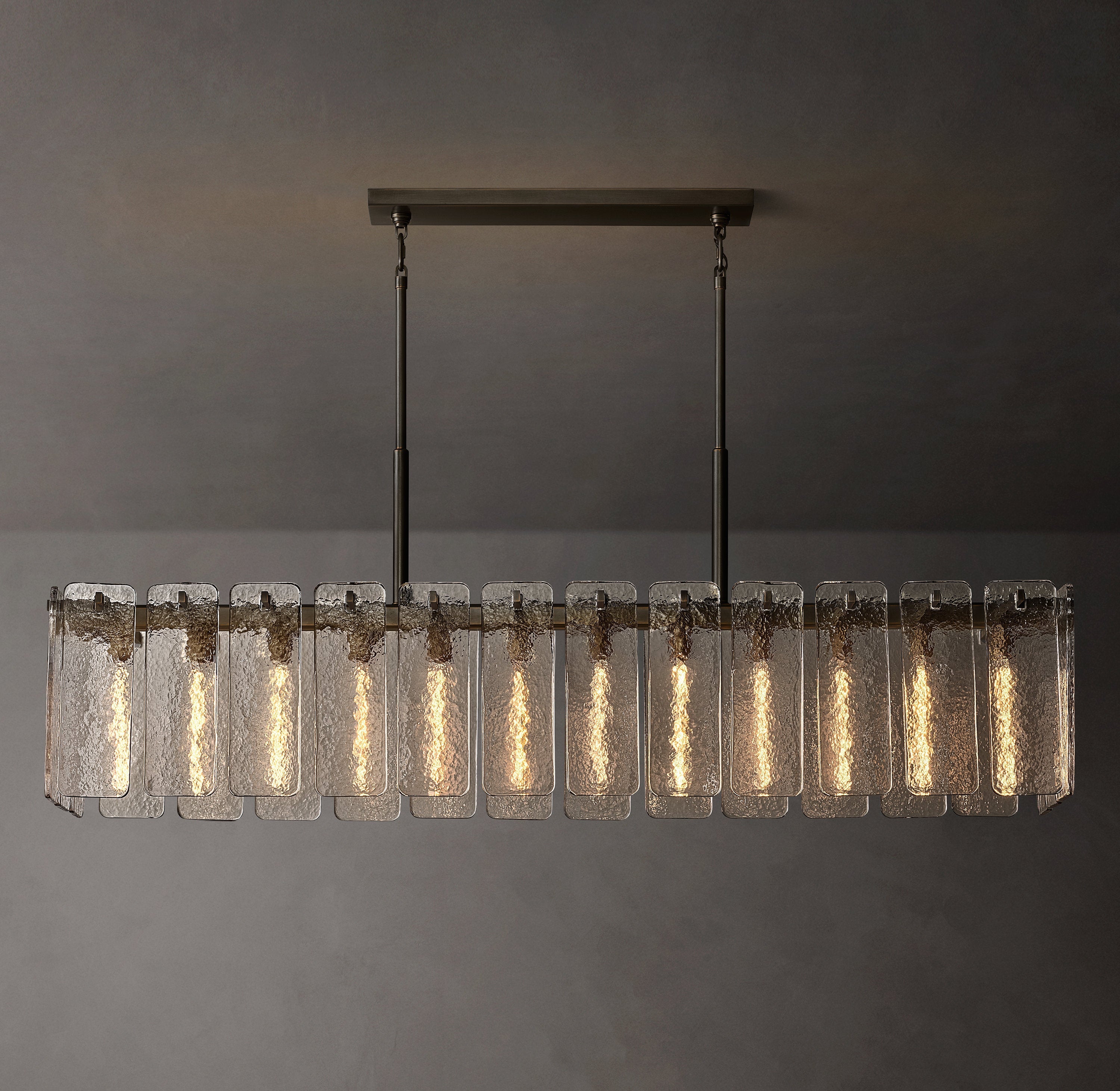 Calamette Glass Rectangular Chandelier 72" - Zonesus
