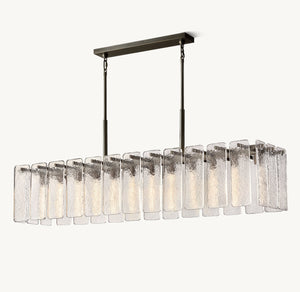 Calamette Glass Rectangular Chandelier 72" - Zonesus