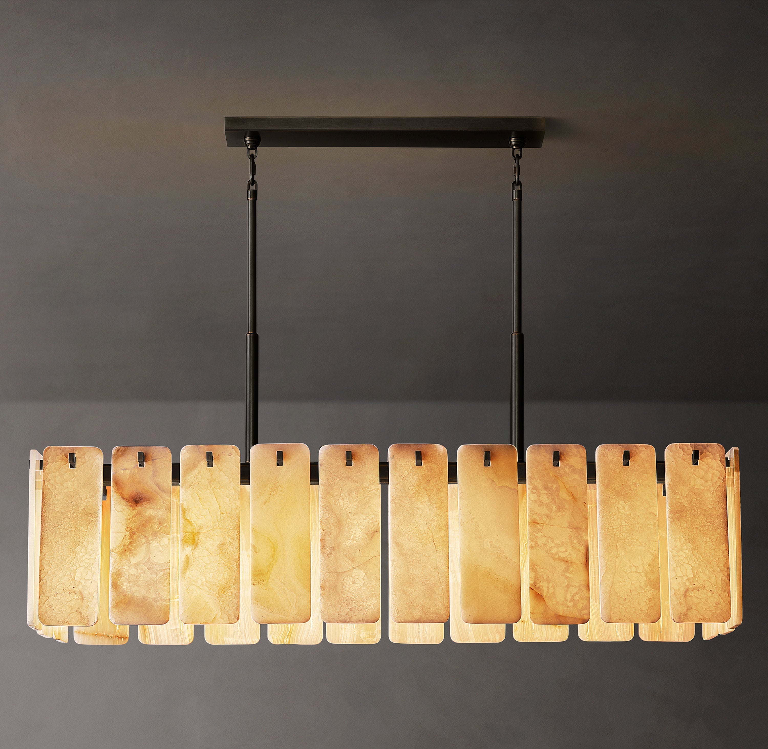 Calamette Onyx Rectangular Chandelier 60" - Zonesus