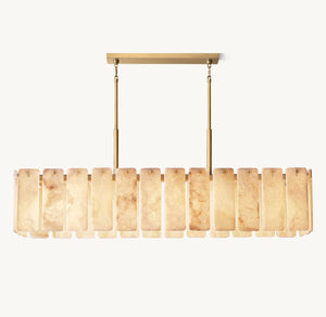 Calamette Onyx Rectangular Chandelier 72" - Zonesus
