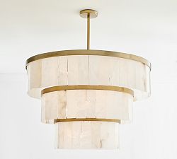 Windham Alabaster 3 Tier Chandelier (35") - Zonesus
