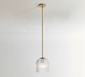 Cooper Ribbed Glass Pendant (10"-14") - Zonesus