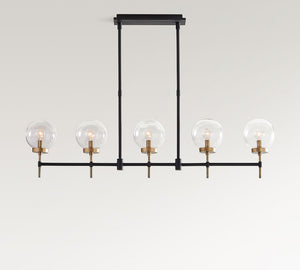 Camryn Glass Globe Linear Chandelier (49"-72") - Zonesus