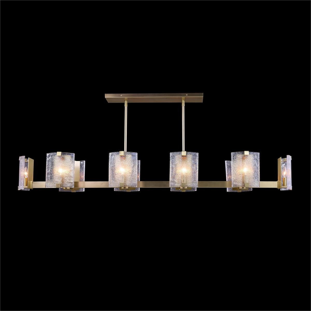Claritas Ten-Light Horizontal Chandelier, Brass - Zonesus