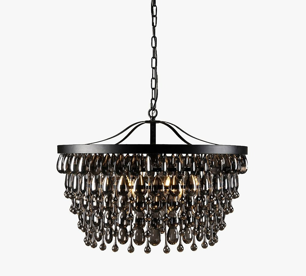 Ordman Crystal Round Chandelier 18" 28"D - Zonesus