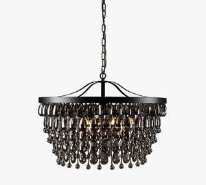 Ordman Crystal Round Chandelier 18" 28"D - Zonesus