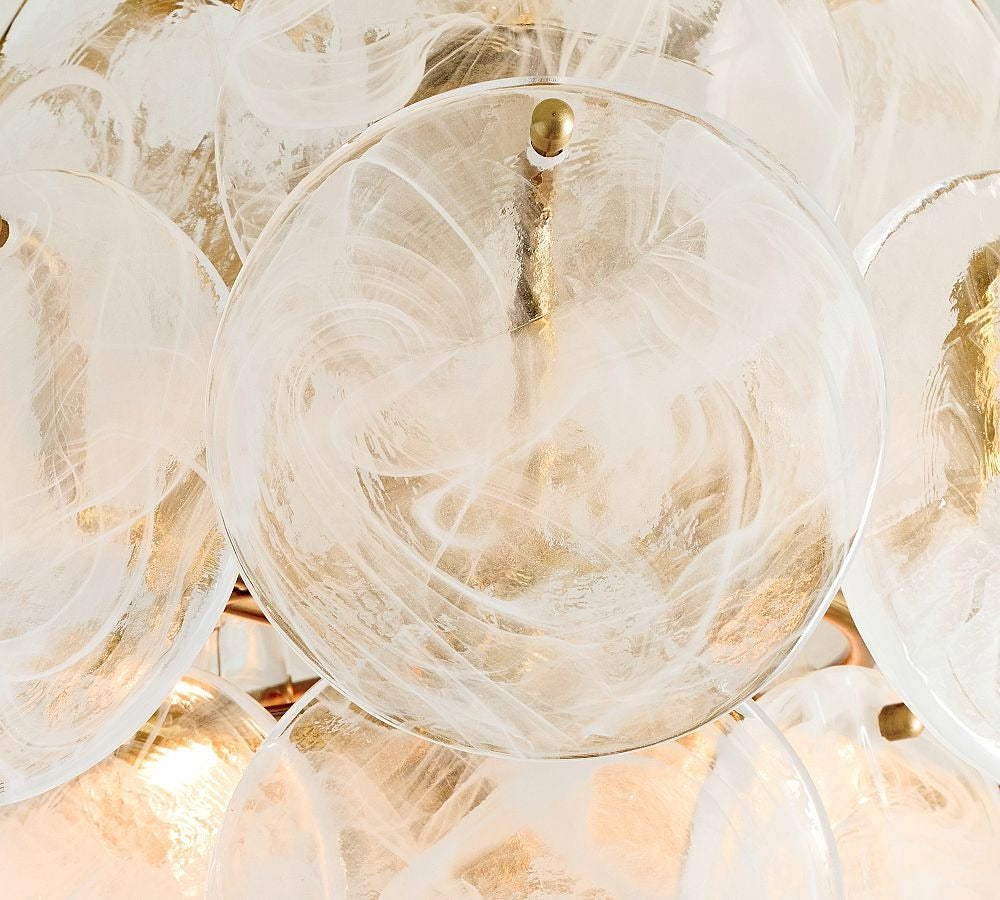 Riviera Glass Disc Round Flush Mount 12" - Zonesus