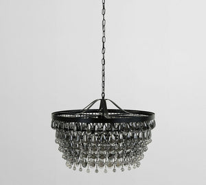 Ordman Crystal Round Chandelier 18" 28"D - Zonesus