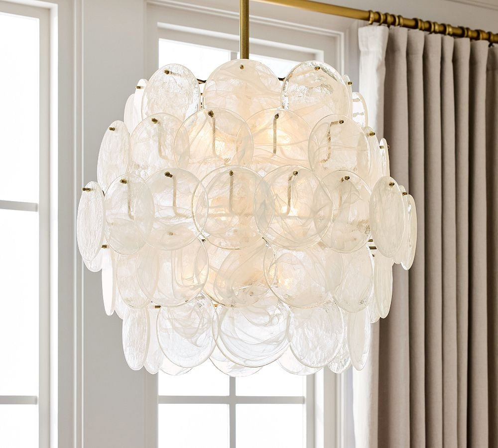 Riviera Glass Disc Chandelier 26" - Zonesus