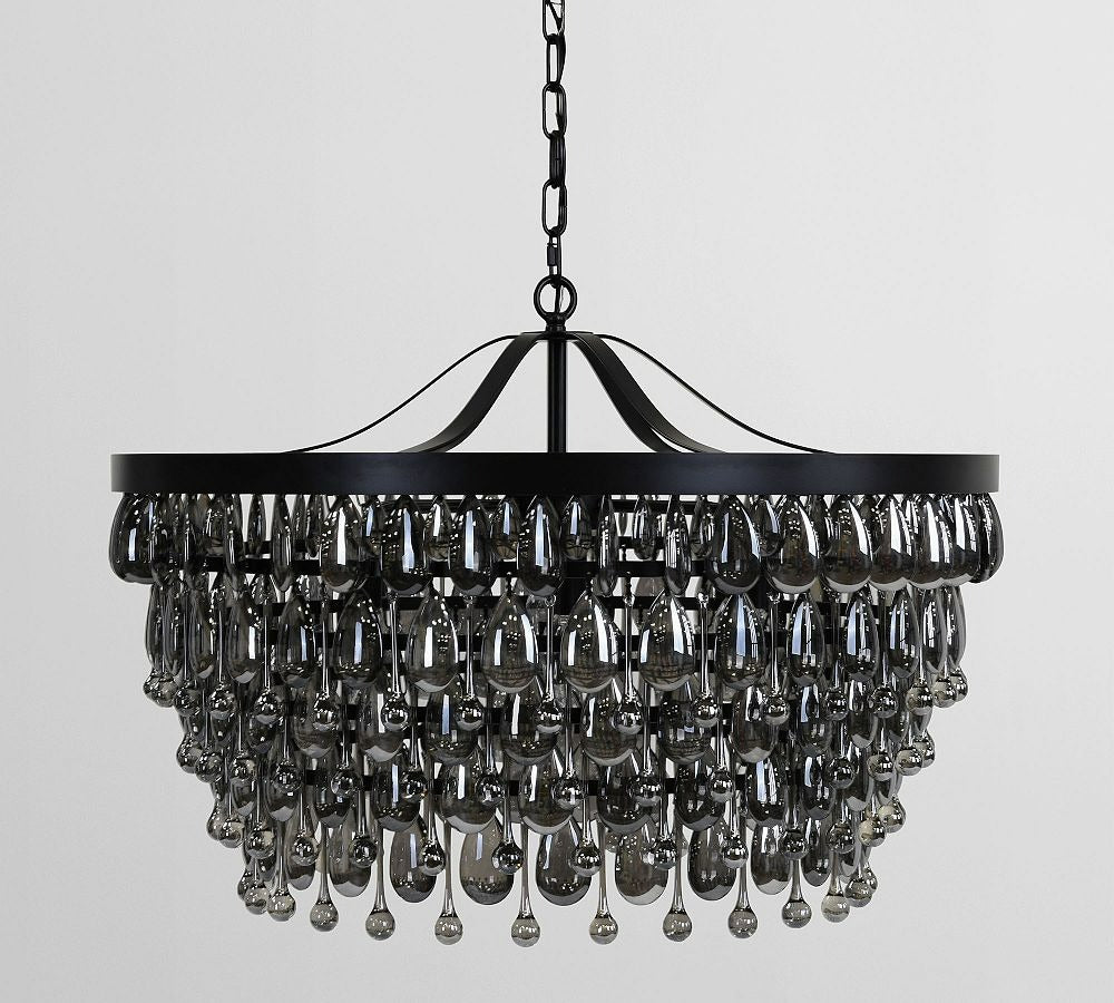 Ordman Crystal Round Chandelier 18" 28"D - Zonesus