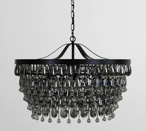 Ordman Crystal Round Chandelier 18" 28"D - Zonesus