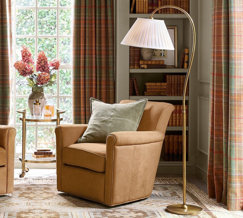 Baylor Pleated Shade Task Floor Lamp 64" - Zonesus