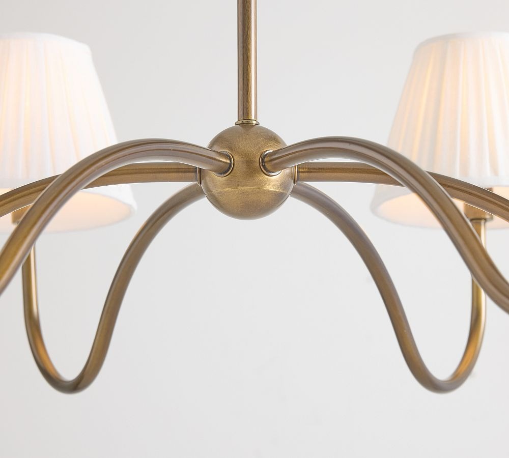 Baylor Round Pleated Shade Chandelier 38" - Zonesus
