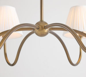 Baylor Round Pleated Shade Chandelier 38" - Zonesus