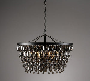 Ordman Crystal Round Chandelier 18" 28"D - Zonesus