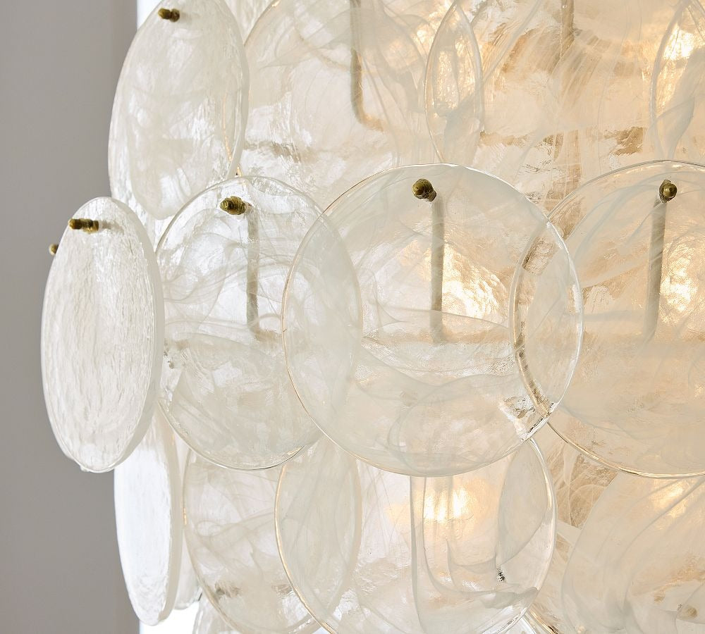 Riviera Glass Disc Chandelier 26" - Zonesus