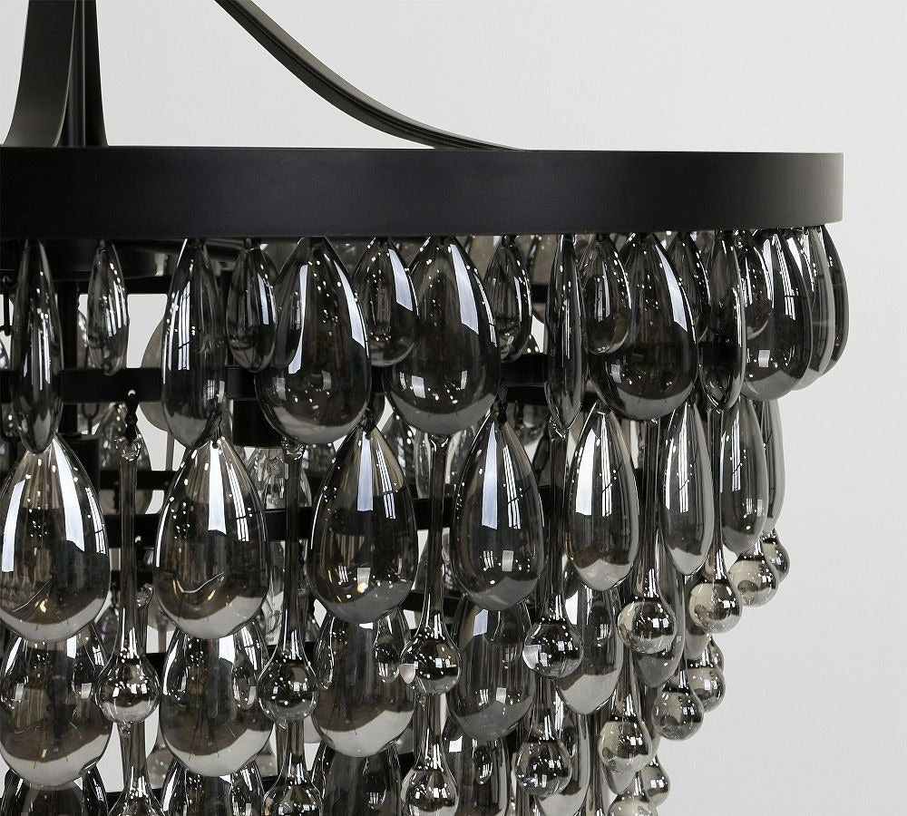 Ordman Crystal Round Chandelier 18" 28"D - Zonesus