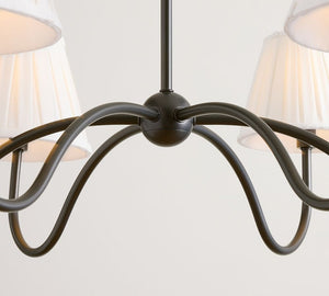Baylor Round Pleated Shade Chandelier 38" - Zonesus