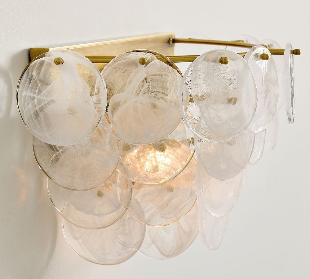 Riviera Glass Disc Sconce 13" - Zonesus