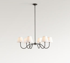 Baylor Round Pleated Shade Chandelier 38" - Zonesus