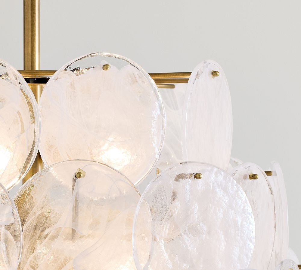Riviera Glass Disc Chandelier 26" - Zonesus