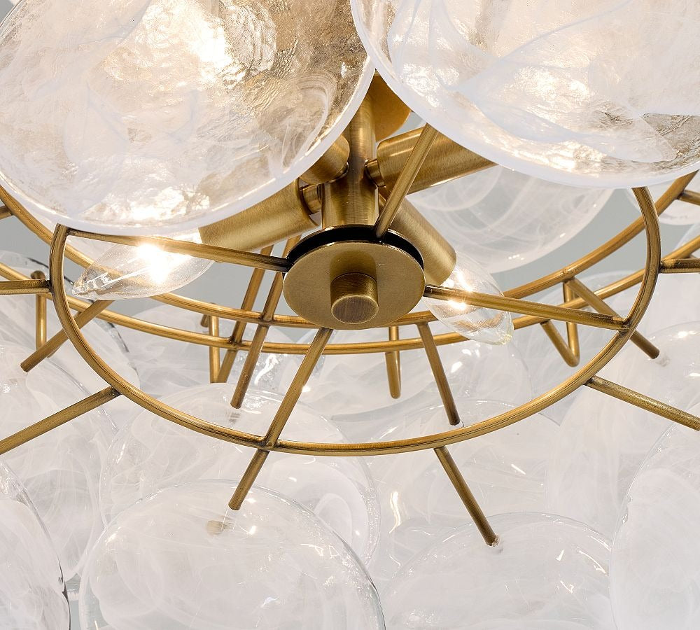 Riviera Glass Disc Chandelier 26" - Zonesus