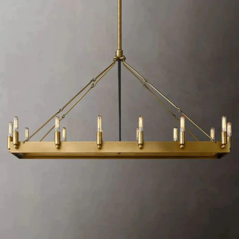 Caminon Vintage Filament Rectangular Chandelier 41“ 52" - Zonesus