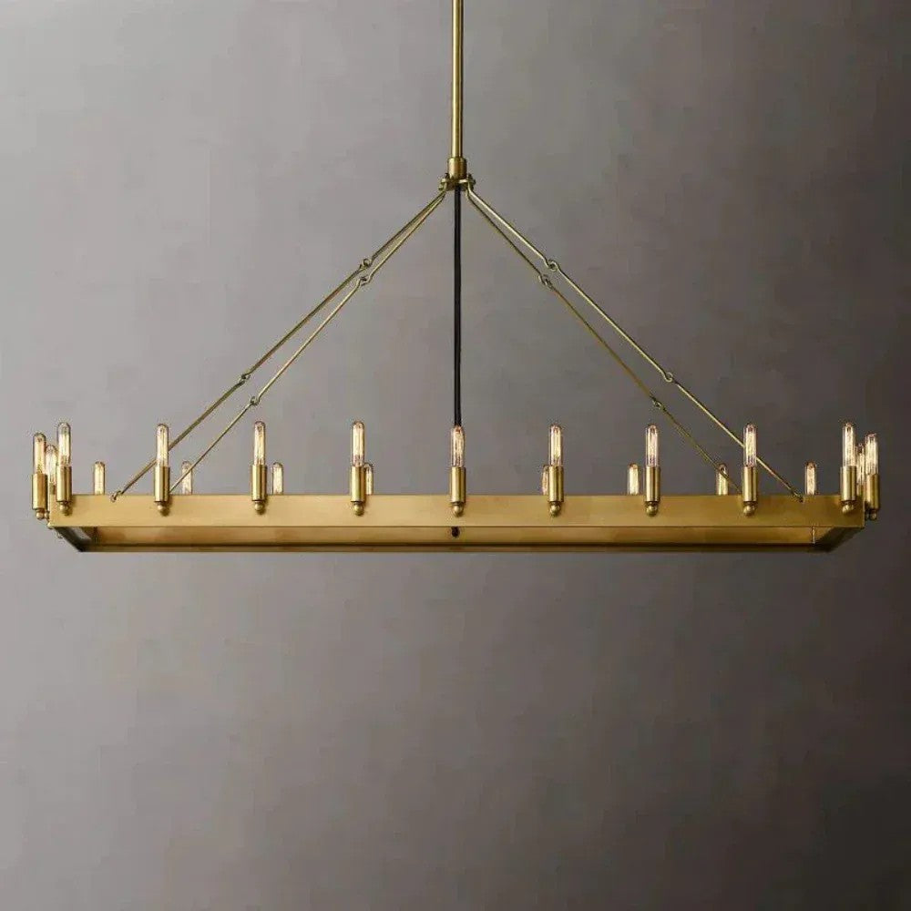 Caminon Vintage Filament Rectangular Chandelier 41“ 52" - Zonesus