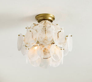 Riviera Glass Disc Round Flush Mount 12" - Zonesus