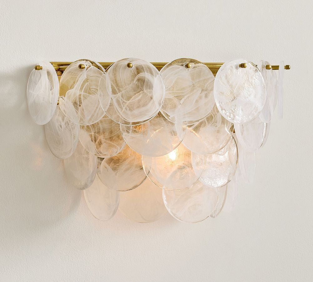 Riviera Glass Disc Sconce 13" - Zonesus