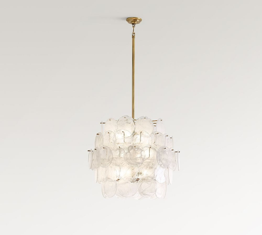 Riviera Glass Disc Chandelier 26" - Zonesus