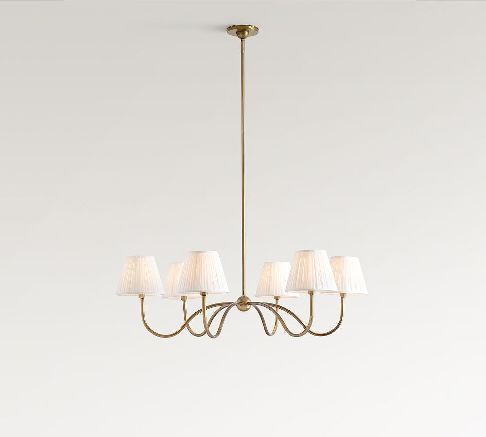 Baylor Round Pleated Shade Chandelier 38" - Zonesus
