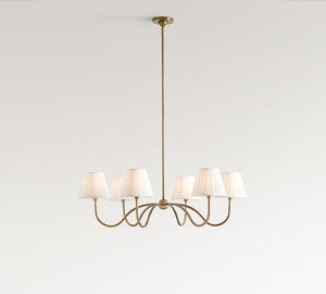 Baylor Round Pleated Shade Chandelier 38" - Zonesus