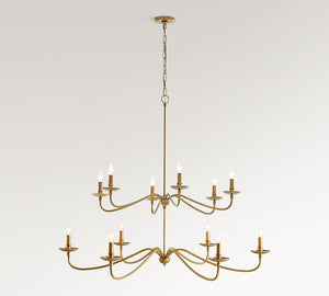 Lucca Iron Round 2-Tier Chandelier (48") - Zonesus