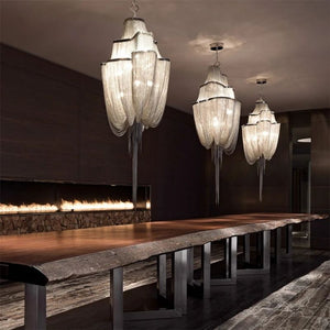 Modern Aluminum Chain Tassel Chandelier - Zonesus